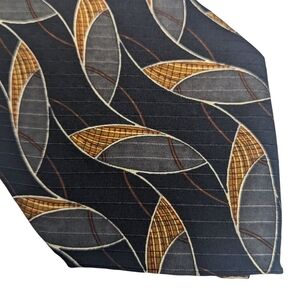 Valentino Black and Gold Patterned Tie Formal, Business, Abstract